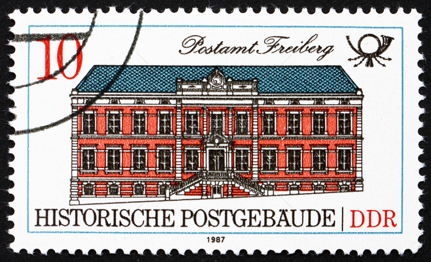 GDR 1988 Freiberg 历史邮局图片