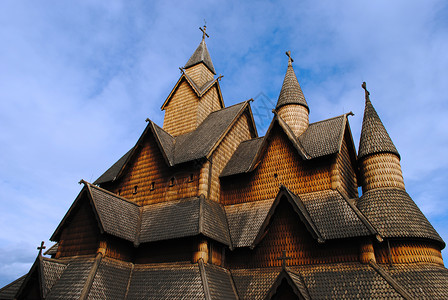 泰勒马克县中年时代中世纪教堂高清图片