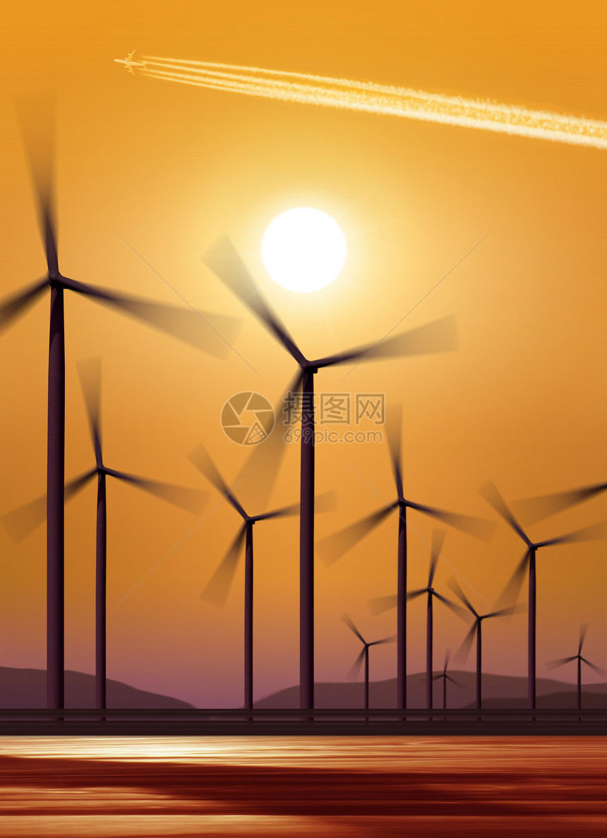 风力涡轮机光影环境工业技术资源场地创新轮机全球天空风车图片