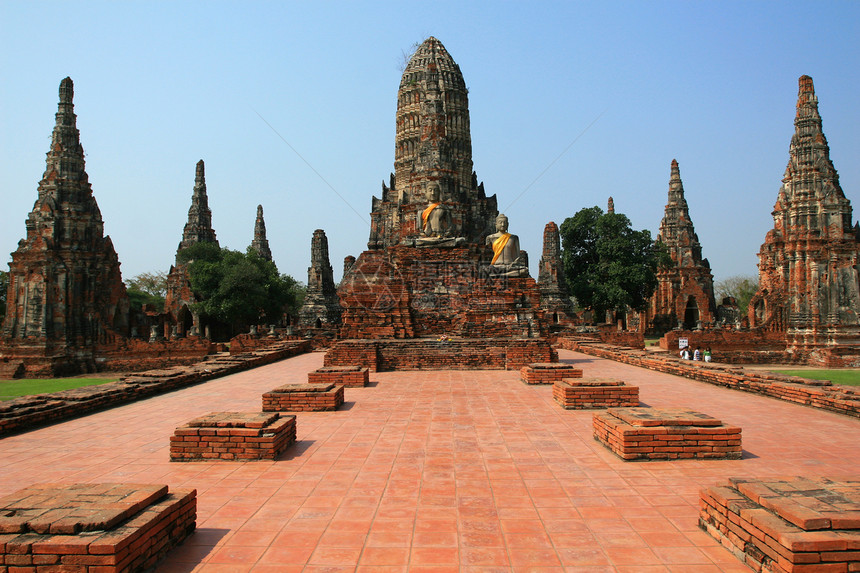 Ayutthaya的旧寺庙图片