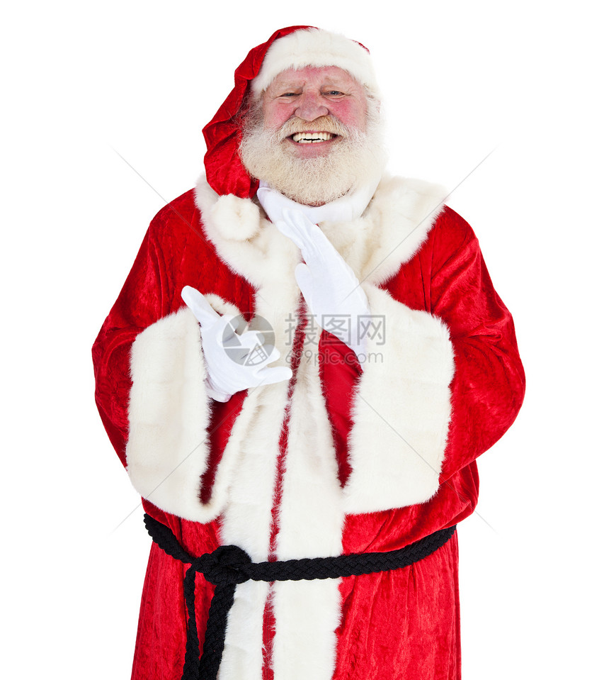 圣诞老人白色外观时候老年掌声传统戏服男人图片