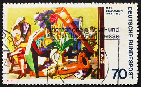 马克思·贝克曼的 1974年德国大死难者 邮票高清图片