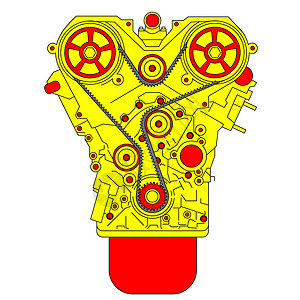 引擎 从前面看到插画