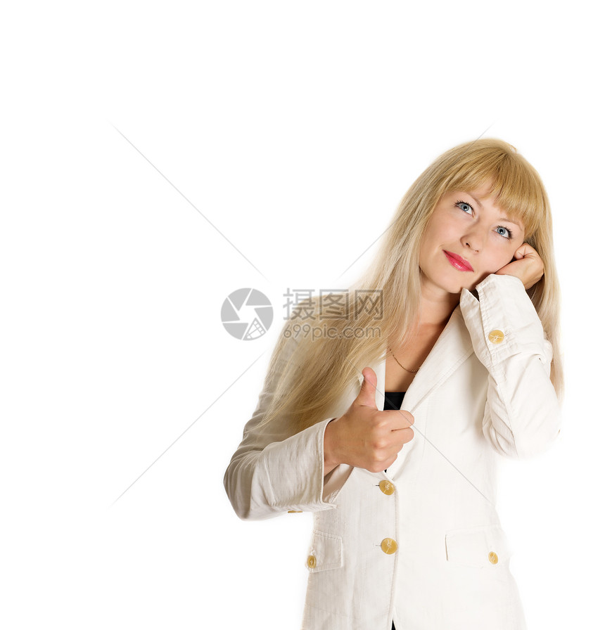 女商务人士在电话里聊天商业讲话技术白色成功作风人士商务图片