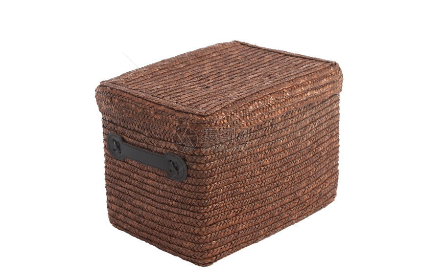 带盖子的装饰性棕色螺旋篮甘蔗礼物用途贮存店铺展示手工盒子金子乡村图片