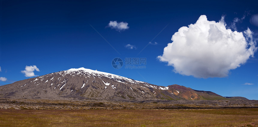 斯奈费天空全景白色蓝色远景风景岩石冰帽半岛爬坡图片