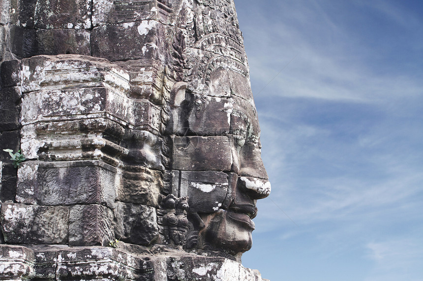 湾面塔雕塑石头佛教徒高棉语雕像寺庙图片