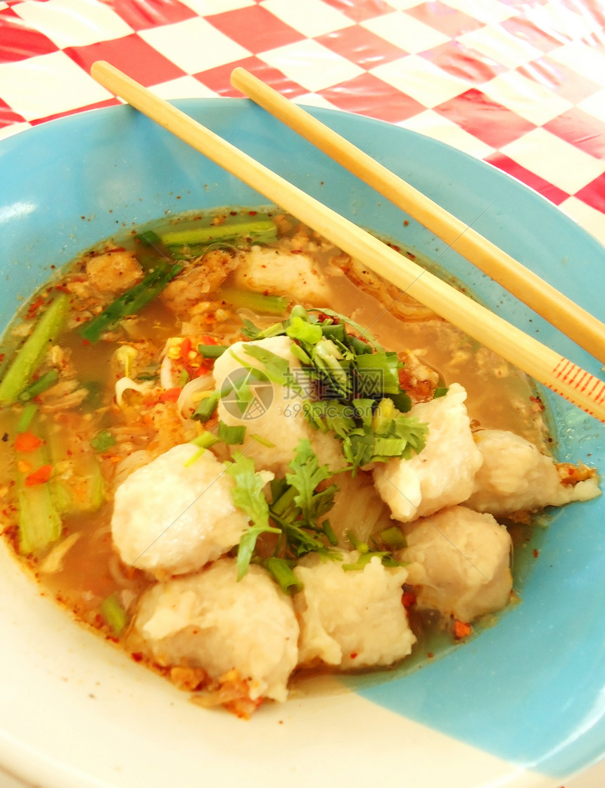 泰国面条传统奶牛美食营养烹饪食物桌子小吃饮食蔬菜图片