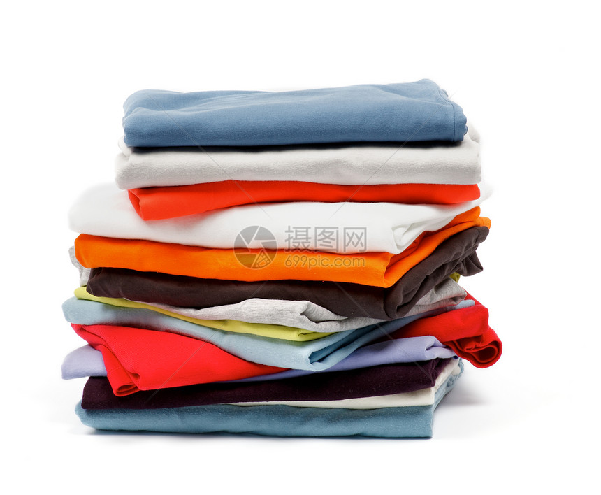 彩色衣服堆叠纺织品白色灰色蓝色紫色材料红色纹理橙子衬衫图片