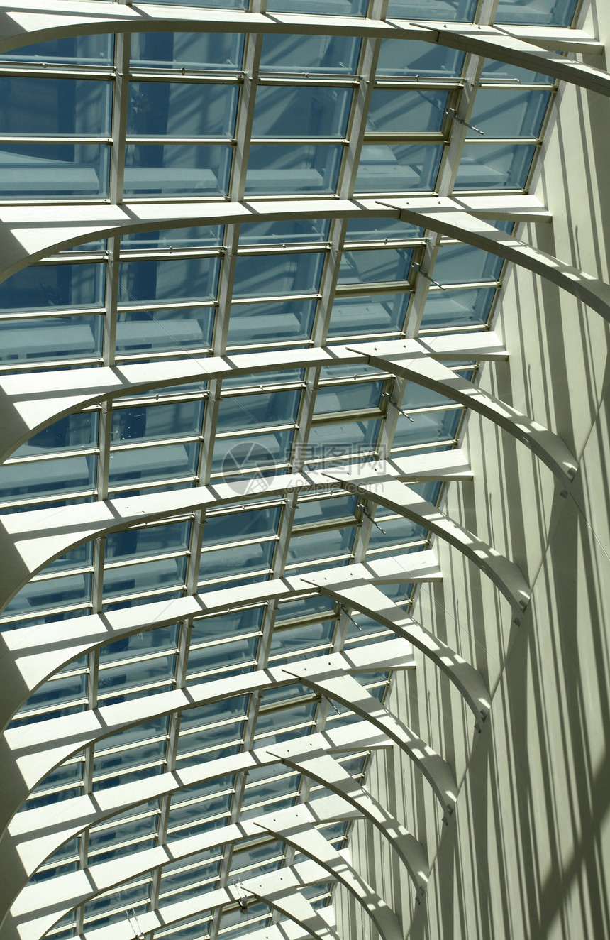天窗天空白色建筑阳光玻璃建筑学窗户中庭蓝色圆顶图片