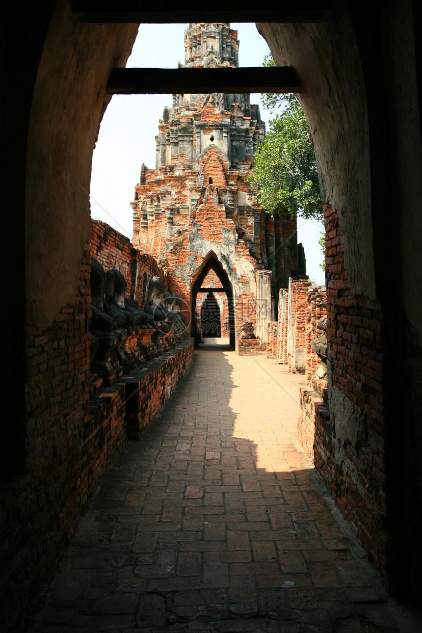 泰国旧泰国塔寺公园宝塔佛教徒旅游建筑学旅行建筑寺庙历史性废墟图片