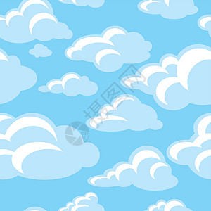 装饰无缝模式天空漩涡蓝色织物白色婴儿插图墙纸卡通片背景图片