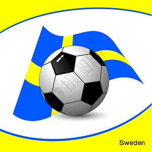 瑞典南部瑞典足球装饰运动背景团队旗帜小册子世界风格地球横幅插画
