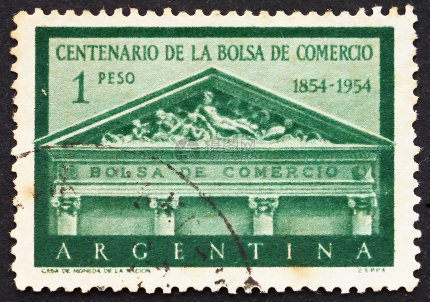 邮票阿根廷 1954 年布宜诺斯艾利斯证券交易所图片