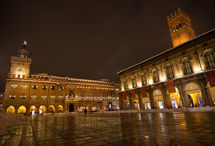 精确度bologna 主方形历史性历史房间城市世界公证人场景纪念碑外观明信片背景