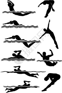 游泳和潜水男性休游高清图片