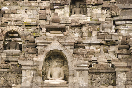 印地安的borobudur寺庙背景