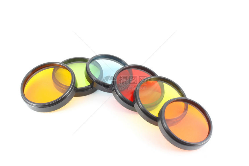 透镜过滤器蓝色光圈橙子照片眼镜爱好圆圈技术艺术乐器图片