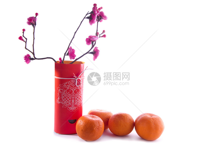 中国新年运气红色繁荣钢笔图片