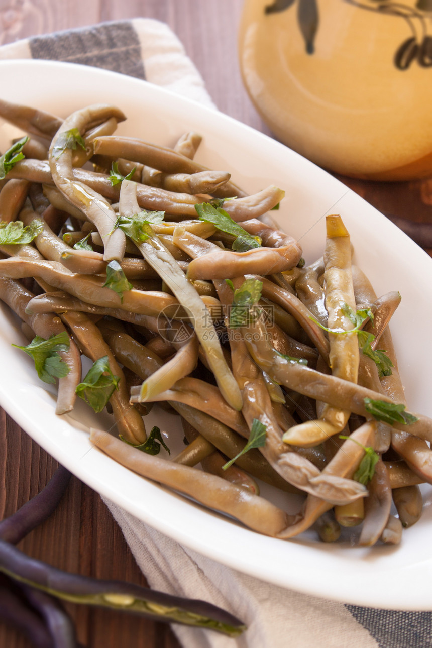 配有食席的豆豆豆食物蔬菜盘子安瓿扁豆饮食香菜美食豆类午餐图片