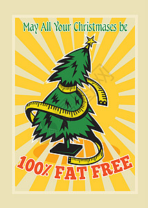 减肥圣诞免费圣诞树录音带测量背景图片