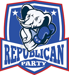 共和党大象马斯科特拳击盾牌背景图片