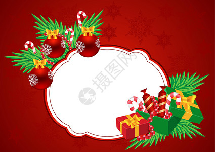 贺卡卡礼物幸福胜利玩具庆典新年雪花季节云杉传统背景图片