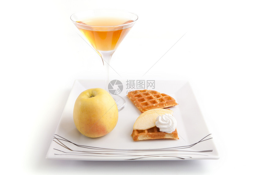 Apple tart 带有极量的苹果酸盐切片图片