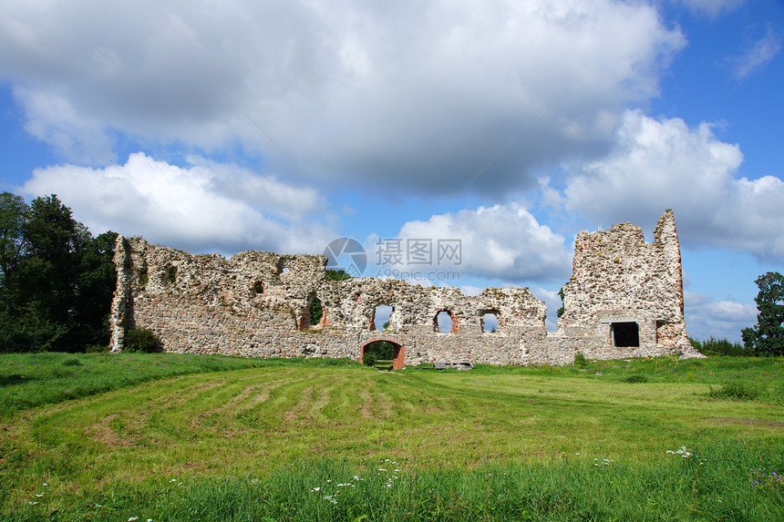 废墟和乌云蓝色寺庙天空旅行地标考古历史建筑学建筑历史性图片