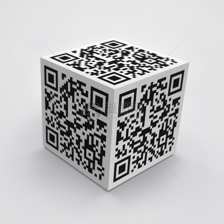 QR 代码为 3D 立方体图片