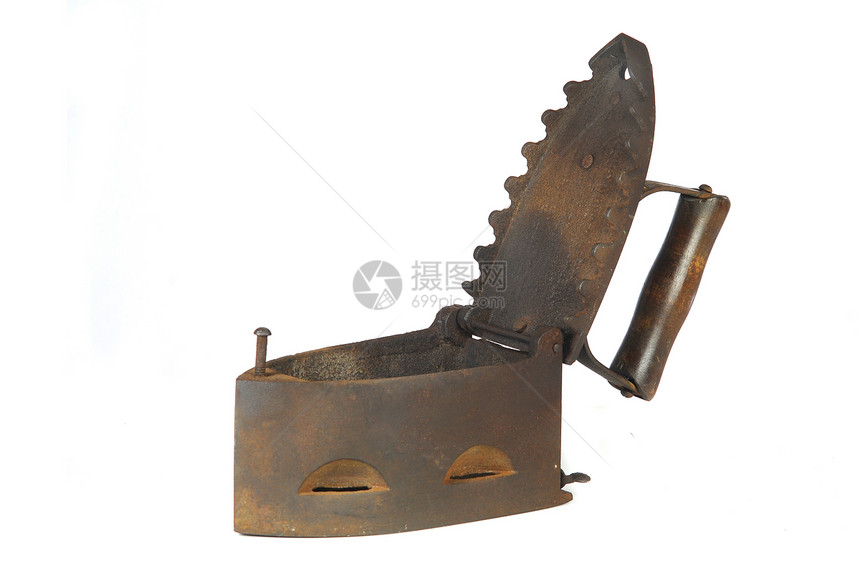 旧铁煤炭力量古董技术金属器具家务光圈烙铁工具图片