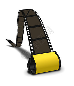 相机电影卷照片框架黄色塑料磁带收藏娱乐摄影生产电影背景图片