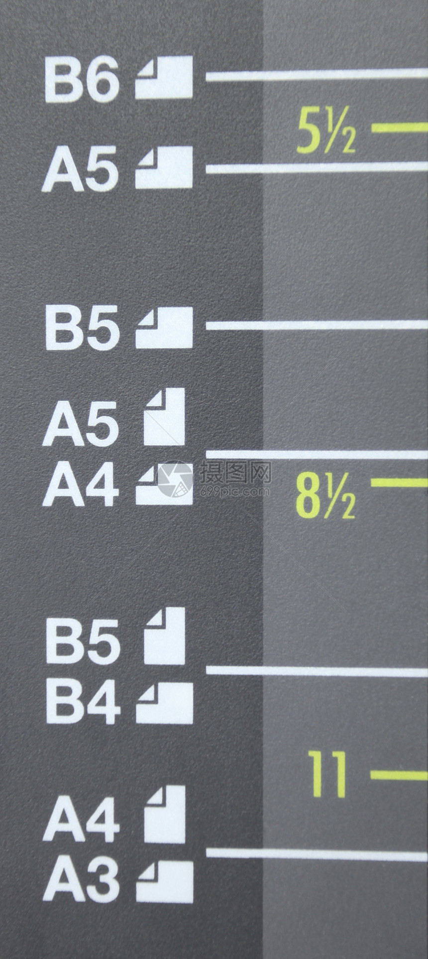 激光复印机上的纸张尺寸 A3 A4 A5 B4 B5 B6复印件电子产品印刷白色办公室机器打印机技术电子容量图片