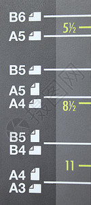 激光复印机上的纸张尺寸 A3 A4 A5 B4 B5 B6复印件电子产品印刷白色办公室机器打印机技术电子容量背景图片