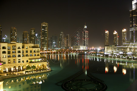 迪拜老城夜之夜建筑师集市房子建筑学城市都市高清图片