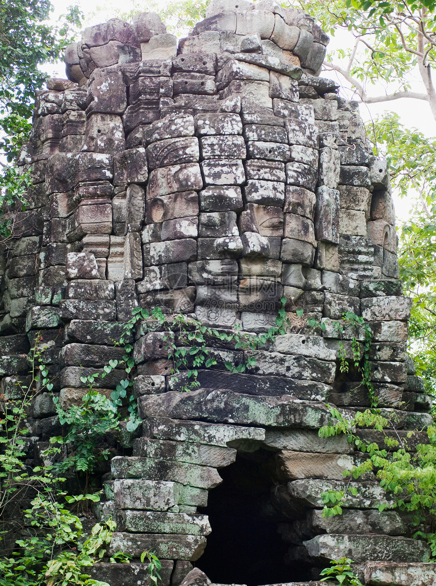 柬埔寨的Ta Sok寺庙棉吉高棉语文化宗教石头建筑学废墟遗产图片