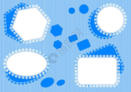 彩色气球集卡通片贴纸白色蓝色推介会新年雪花空气空白横幅背景图片