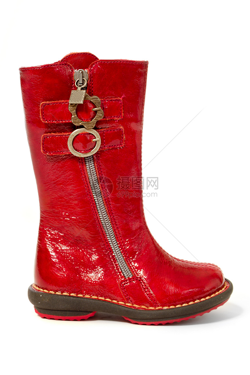 红靴子宏观白色鞋类女性童年皮革衣服红色图片