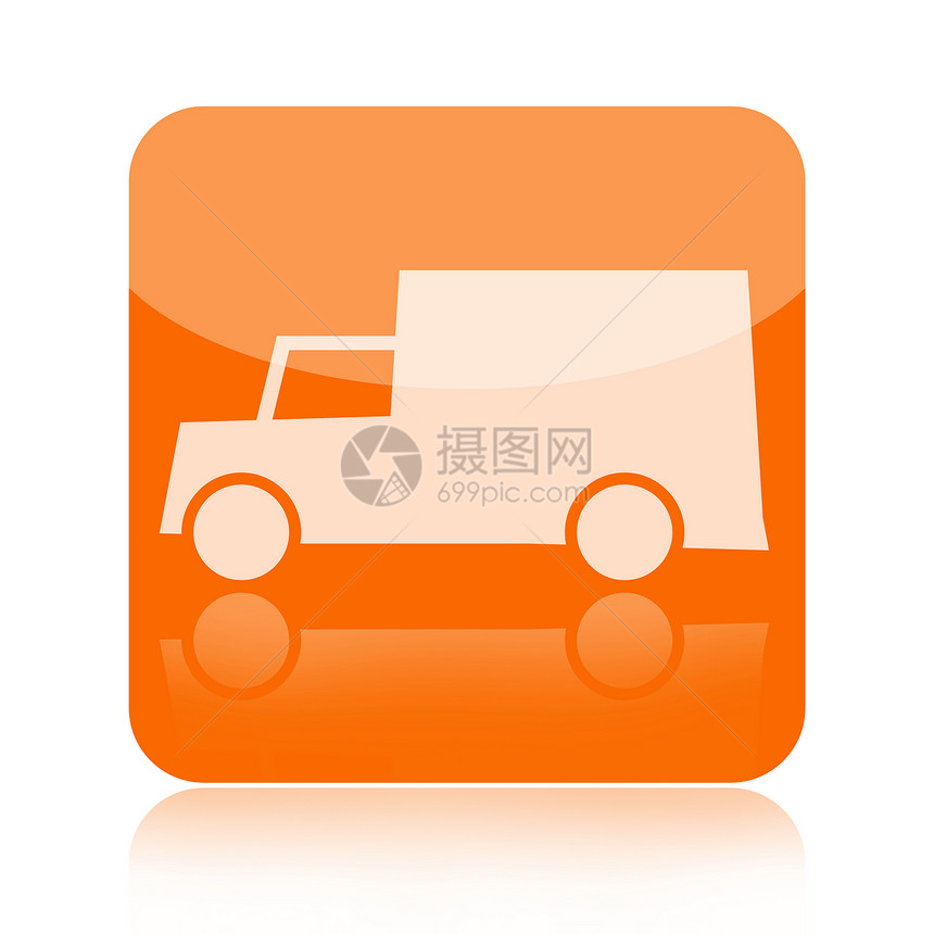 Van 图标正方形服务盒子货运车辆卡车汽车商业工作过境图片