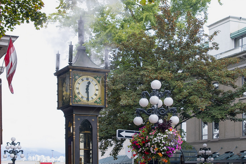 公元前温哥华州Gastown的蒸汽钟图片