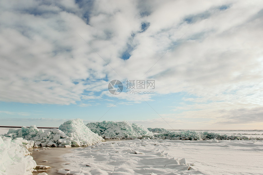 温冬拉多加湖地平线季节蓝色风景气候美丽水晶天气天空海岸线图片