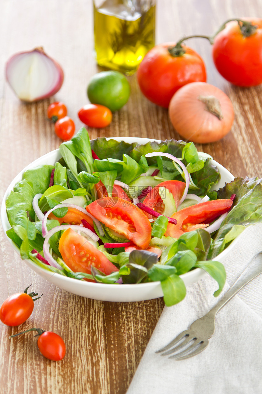 蔬菜沙拉食物树叶矿物洋葱饮食紫色黄瓜绿色健康营养图片