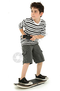 视频游戏滑板玩家儿童木板运动电子游戏童年控制器快乐男生极客男性滑冰背景
