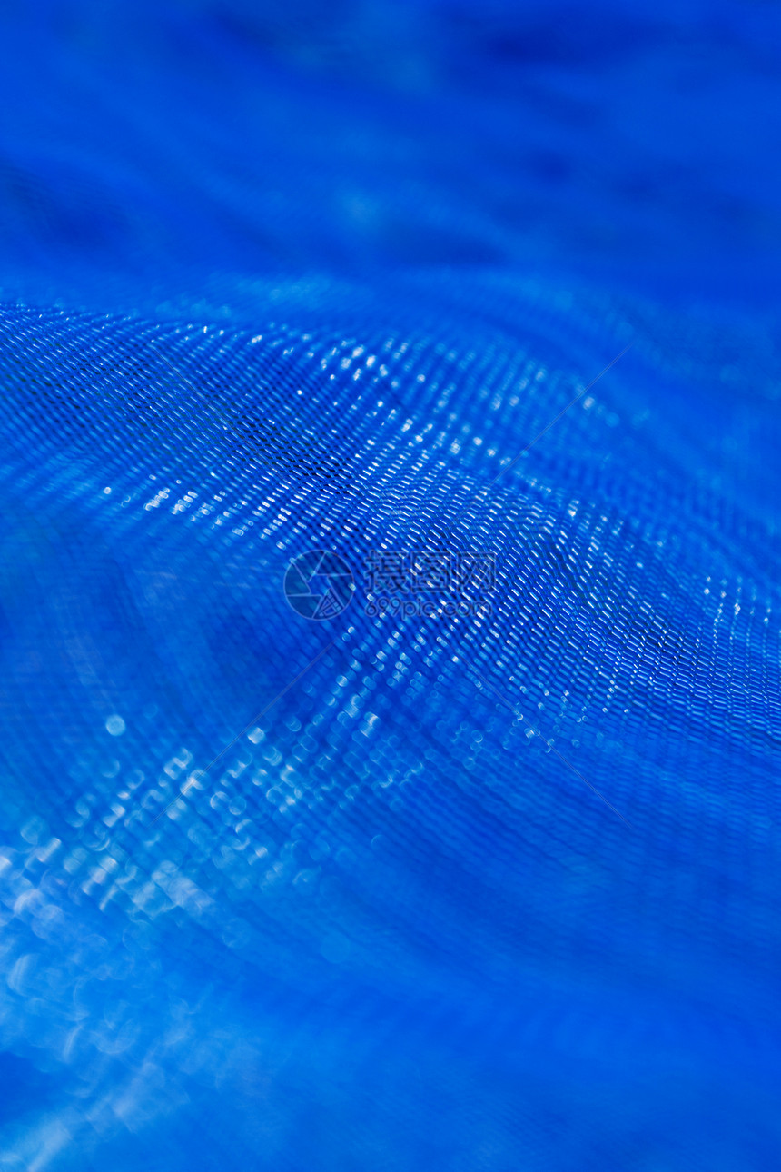 A 背景摘要纺织品宏观创造力钓鱼蓝色编织艺术网络塑料海浪图片