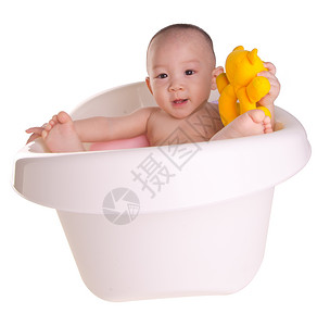 小男孩 小男孩 亚人可爱的婴儿 在浴盆洗澡女儿浴缸白色孩子金发女性男生背景图片