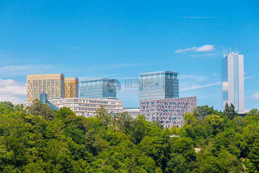 卢森堡基尔赫贝格地区鸟瞰图摩天大楼建筑学城市办公室旅游旅行鱼眼明信片景观图片