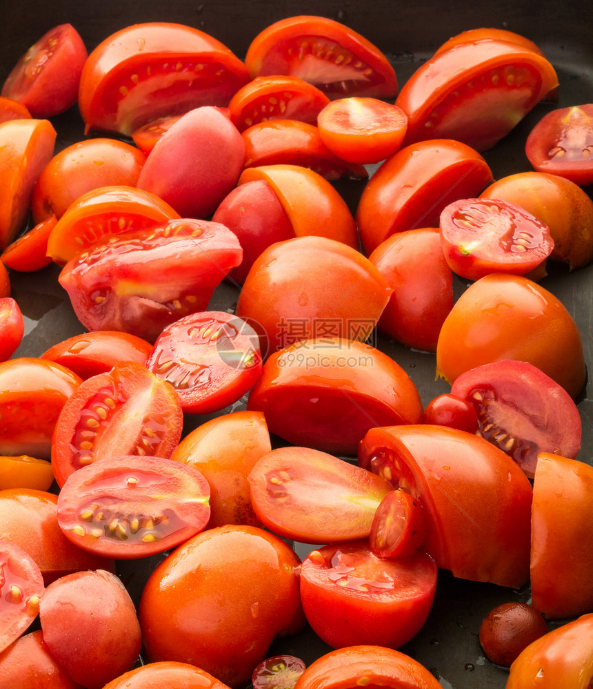 新鲜切红番茄图片