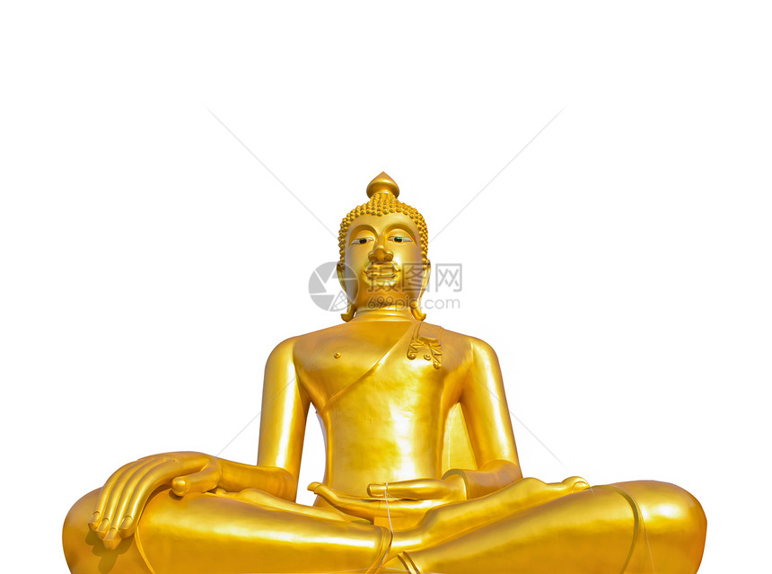 佛寺的金佛雕像旅游遗产天空数字雕塑旅行佛教徒金子蓝色冥想图片