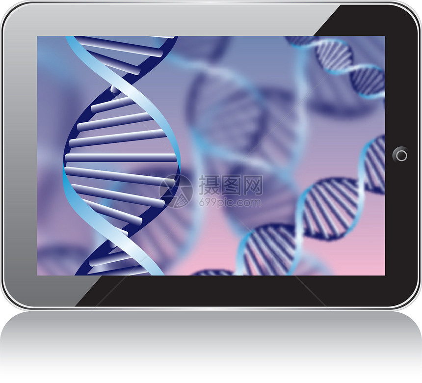 DNA螺旋 平板上的抽象背景图片
