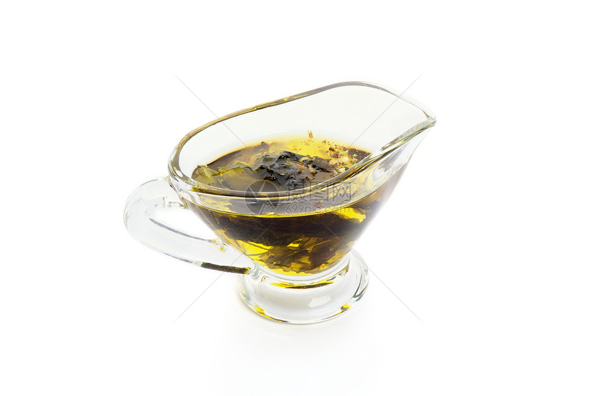 橄榄油肉汁草药素食酱料蔬菜食物玻璃图片